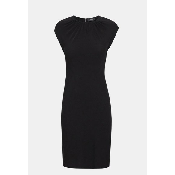 Theory Dresses & Skirts - NWT Theory Classic Crepe Shirred Neck Black Dress
